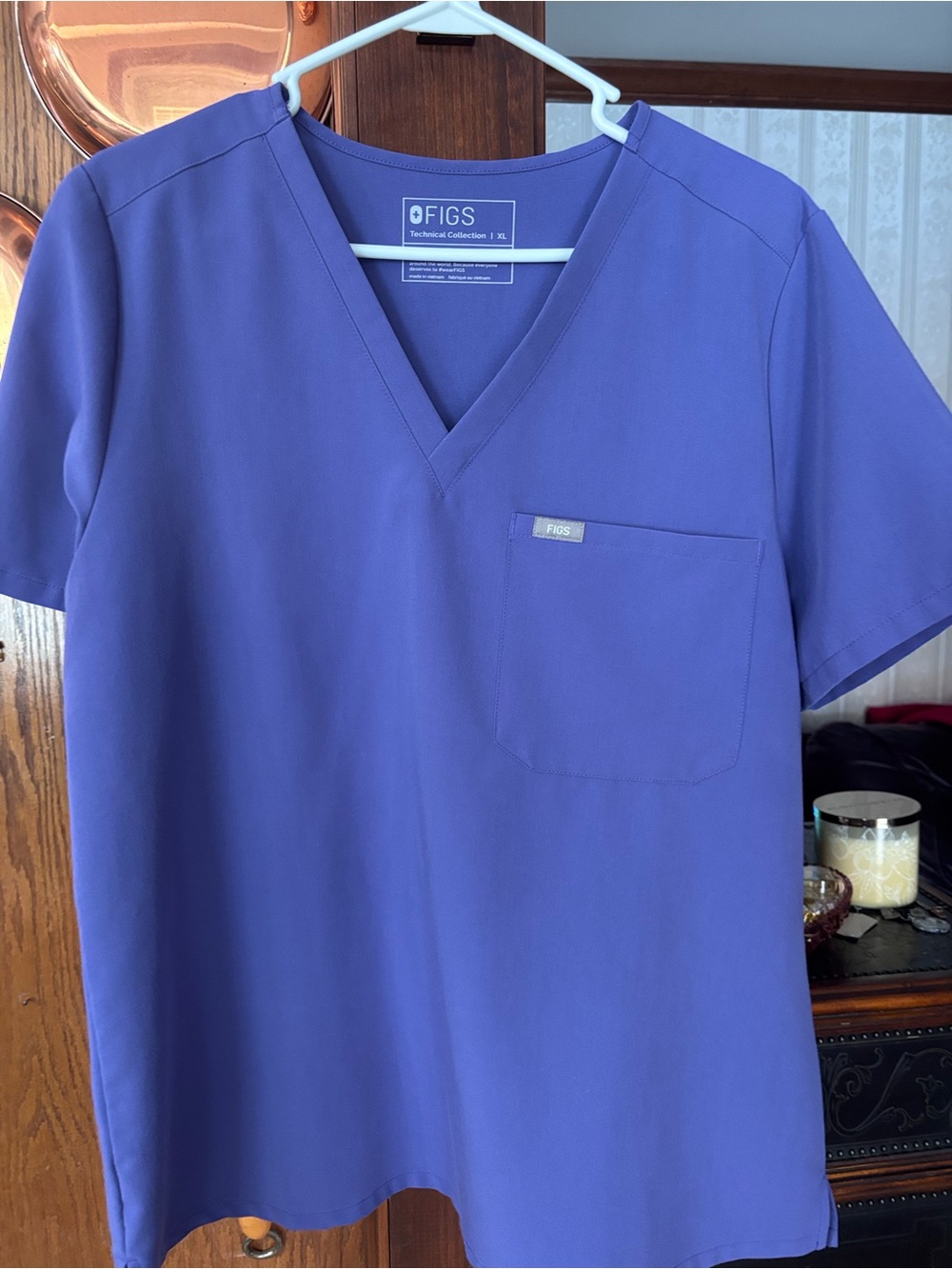 Figs Lavender Short-Sleeve Crew Neck Top